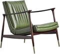 Juno CH02 Armchair - Stylish Green Leather & Wood | BespokeHaven™