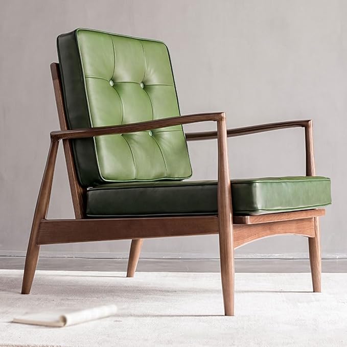 Hans CH32 Armchair - Green or Tan Leather, Solid Wood | BespokeHaven™