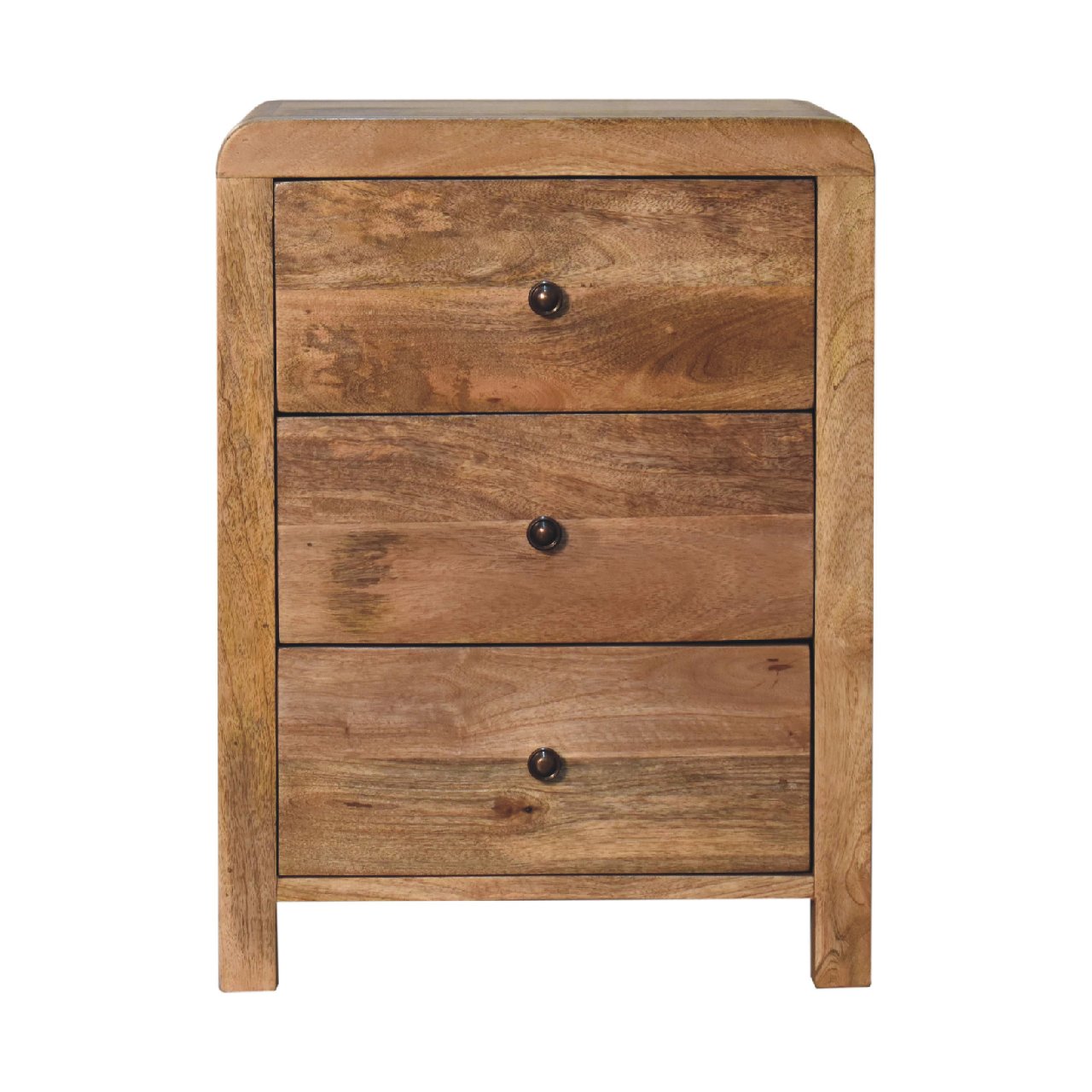 Aspen Oak-ish 3 Drawer Bedside Table