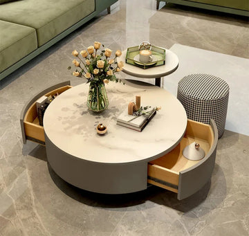 Valles Nesting Coffee Table Set – Sintered Stone Elegance | BespokeHaven™