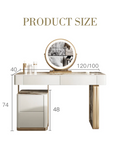 Katungi Dressing Table in Cream Sintered Stone | BespokeHaven™