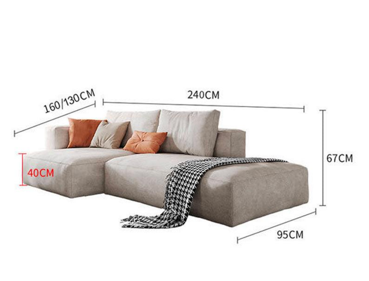 Samona Three Seater Corner Sofa – Modern Comfort | BespokeHaven™