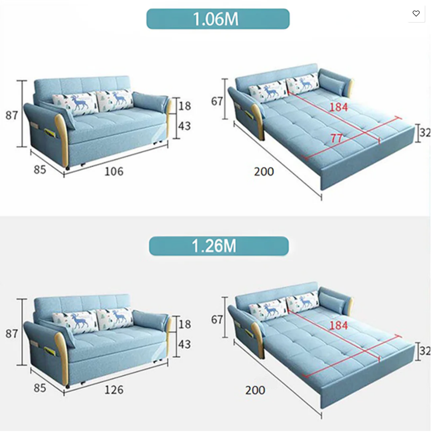 SB152 Two Seater Sofa Bed – Compact & Stylish | BespokeHaven™